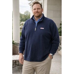 Vineyard Vines Quarter Navy Zip Pullover 2XLT Men